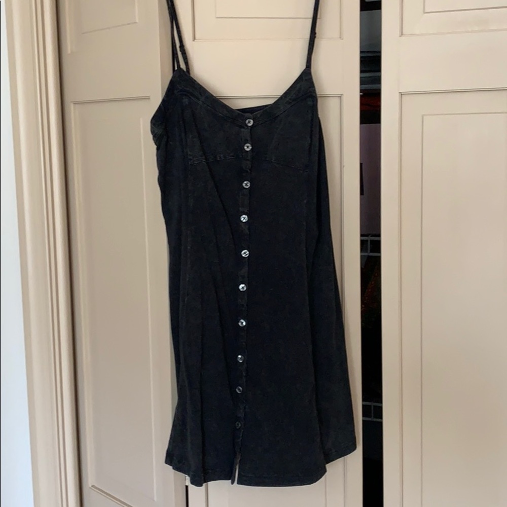 Black button dress